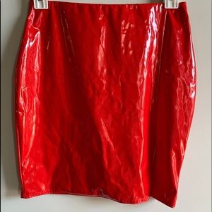 Latex Bodycon Mini Skirt